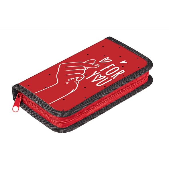 Пенал Hatber 190х115мм 1 отделение на молнии Soft-touch -For you-  в индив.упак. , 